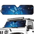 thumbnail image 2 of HUIACONG Blue Butterfly Sunshade Windshield Car Sun Shade Heat Shield Sunshade Sun Visor Mat for 1997-2017 Jeep Wrangler Rubicon Sahara TJ JK JKU 2/4 Doors, 2 of 6