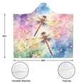 thumbnail image 3 of Colorful Floral Dragonfly Wearable Blanket Hoodies for Women Men Adults Dragonfly Lovers Cozy Warn Beautiful Butterfly Dragonflies Hooded Blankets for Sofa Bed Decor Birthday Gifts 50x60 Inch, 3 of 5