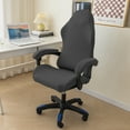 thumbnail image 1 of Xiao Hua Fundas para sillas gaming, fundas protectoras para sillas de oficina, impermeables, con reposabrazos, elásticas, para sillas de ordenador y sillones giratorios, color gris oscuro., 1 of 5