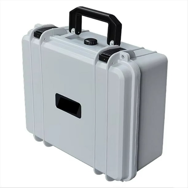 Maleta Portátil de Plástico Rígido Grueso para Equipos, Caja de Herramientas, Caja de Instrumentos de Gran Capacidad con Esponja Gris.