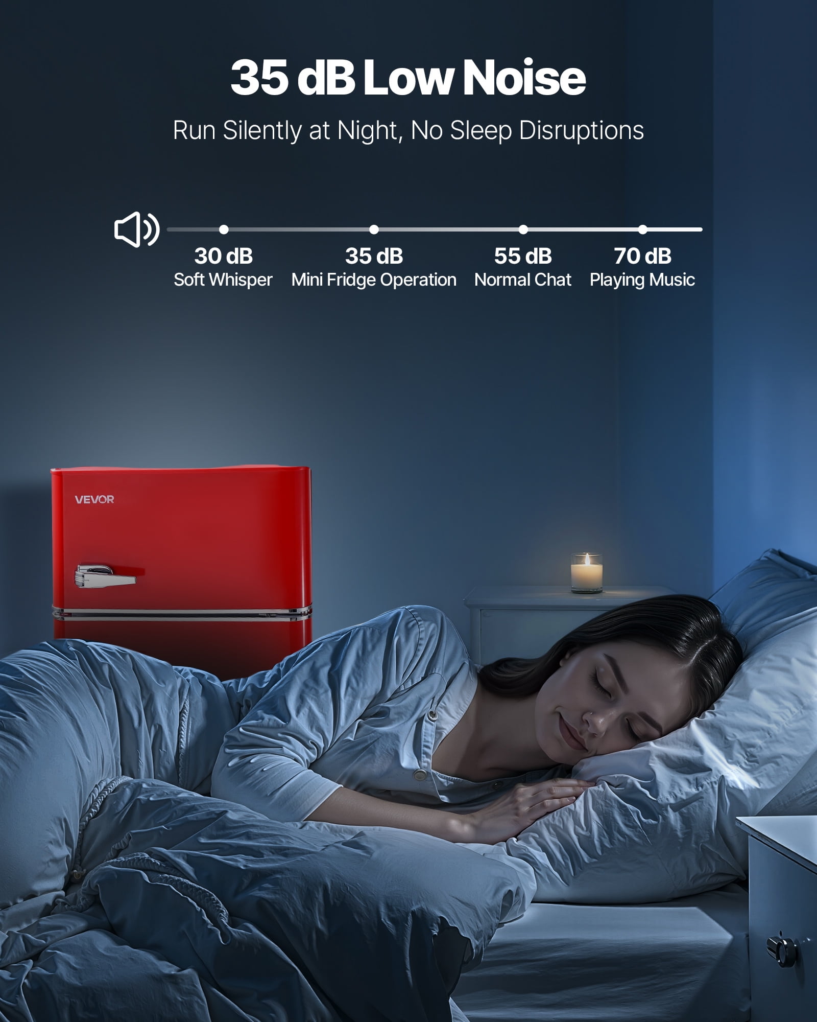 VEVOR Mini Fridge with Freezer, 3.2 Cu.Ft, Two Door Compact Refrigerator with Adjustable Temperature, Glass Shelf, Energy Efficient Dorm Fridge, Low Noise Small Refrigerator,for Bedroom,Office,Red