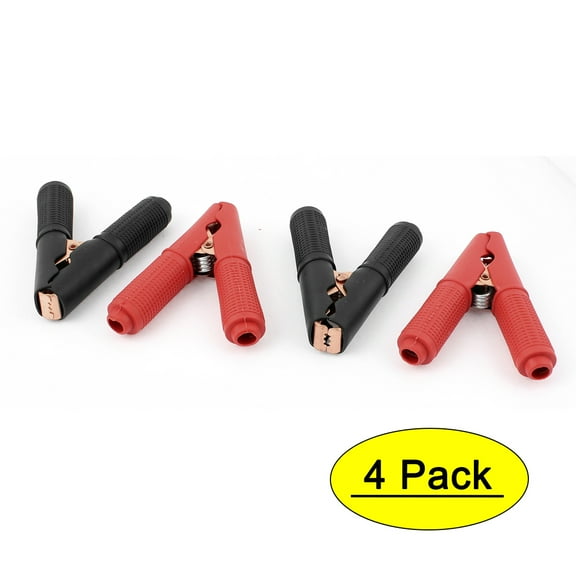Uxcell 85A 380V Insulated Alligator Clips Test  Crocodile Clamps 4pcs Black Red