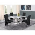 thumbnail image 2 of White Marble 5 piece Dining Set with Silver Stainless Steel Base, 2 of 4