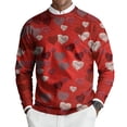 thumbnail image 2 of QHRMKOG Valentines Sweater Men Romantic Heart Graphic Pullover Loose Fit Long Sleeve Round Neck Sweaters Winter Trendy Tops Red XL, 2 of 5