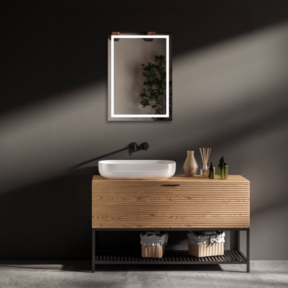 Dreamwerks Riga 20" x 26" Rectangular LED Mirror with Dimmer and Defogger