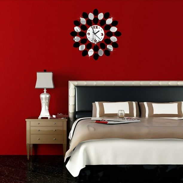 facefd DIY Art 3D Wall Sticker Wall clock Sticker Acrylic Mirror Mirror