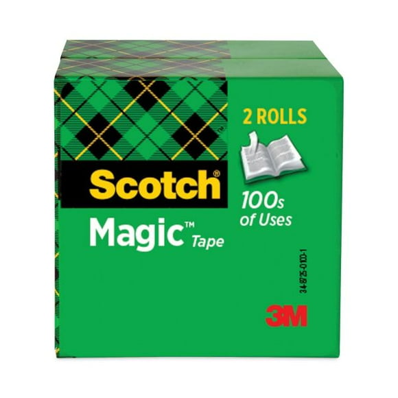 Scotch Magic Tape, Refill Pack, 2 Rolls, 19 Mm X 7.5 M - General Purpose Sticky Tape For Document Repair, Labelling & Sealing