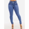 thumbnail image 3 of Butt Lift Super High Waist Skinny Jeans Light Sand Wash, 3 of 5