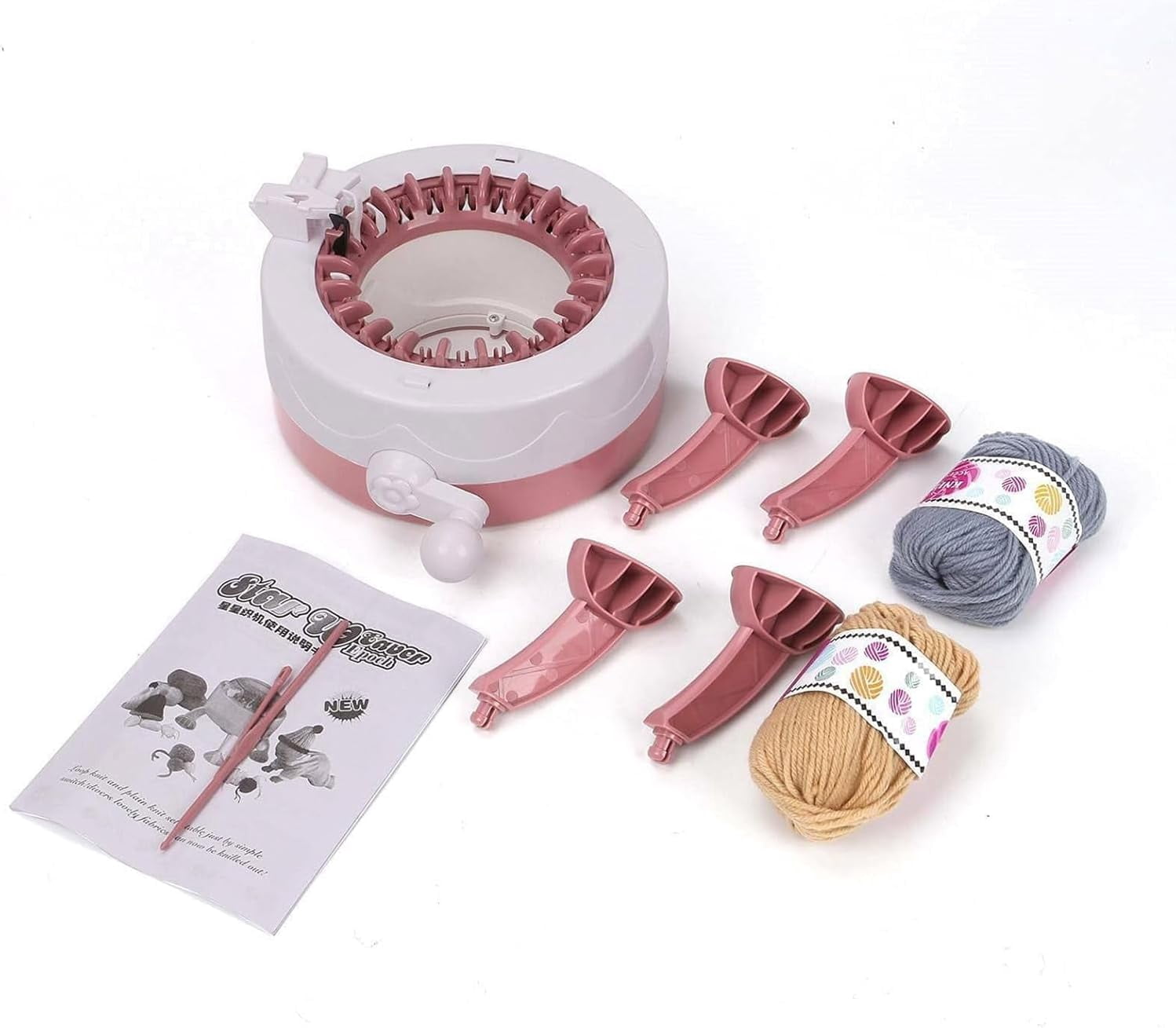 SENTRO 22 Needle Manual Yarn Knitting Machine, DIY Knitting Tool for Scarf Hat Socks, Portable Knitting Supplies for Adults with English Manual