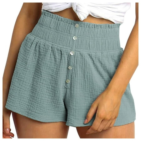 

KI-8jcuD Romper Jumpsuit For Women Fashion Blends Shorts Cotton Summer Shorts Casual Women S With Button Pants Women S Tops Short Sleeve Shorts For Women Casual Summer Pajamas For Women Shorts Set P