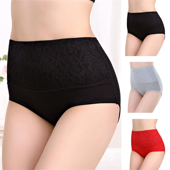 FCLoft Women's High Waisted Cotton Seamless Shapewear Panties Full Coverage Tummy Control Briefs