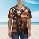 thumbnail image 2 of Fotbe Deer American Flag Vintage Camisa Hawaiana para Hombre Unisex – Camisa Casual de Verano con Botones de Manga Corta de Algodón y Lino,Medium, 2 of 7