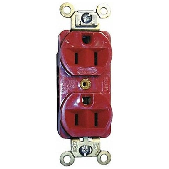 Hubbell Wiring Device-Kellems Receptacle,Red,15 A,2P3W,Back; Side,1PK HBL5252R