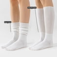 thumbnail image 2 of CoCoMangos Slouch Socks Pack For Women 80s Retro Scrunch Knee High Socks Long Slouchy Stacked Ribbed Boot Socks for Women Girls, 2 of 7