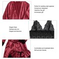 thumbnail image 3 of Conjunto De Ropa De Dormir De Lencería, Ajuste Holgado, Elegante Satén Femenino Con Ribete De Encaje Floral, Pijama Fluido De 4 Piezas Con Ribete De Encaje Para La Noche De Bodas, 3 of 7