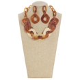 thumbnail image 6 of BOCAR Statement Chunky Necklace Metal Punk Acrylic Cuban Link Chain Necklaces Bohemian Tortoise Shell Acrylic Resin Chain Link (N0090-Texture Brown), 6 of 9