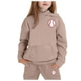 thumbnail image 2 of Little Girls Outfits Girls Clothing Set Baseball Print Reindeer Girls' Hoodie Set Children's Two Piece Set Medium And Small Children's Long Sleeved Hoodie And Sweatpants, 2 of 9