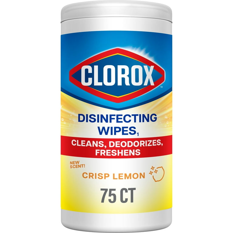 Clorox, Disinfecting Wipes, 75 Count, Crisp Lemon Scent - Walmart.com