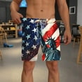 thumbnail image 4 of Taqqpue 4th&nbsp;of&nbsp;July&nbsp;Shorts&nbsp;for&nbsp;Women&nbsp;USA&nbsp;Flag&nbsp;Printed&nbsp;Elastic&nbsp;Waist&nbsp;Drawstring&nbsp;Summer&nbsp;Casual Swim Trunks with Compression Liner, 4 of 5