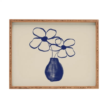 

Society6 Blue Vase with Flowers by Hello Twiggs Rectangular Tray