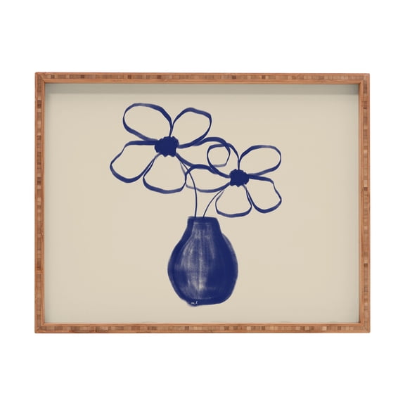 Society6 Blue Vase with Flowers by Hello Twiggs Rectangular Tray