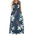 thumbnail image 2 of Fankiway Robe d'Été Sans Manches à Col Rond avec Poche Imprimée pour Femmes Grande Taille, 2 of 5