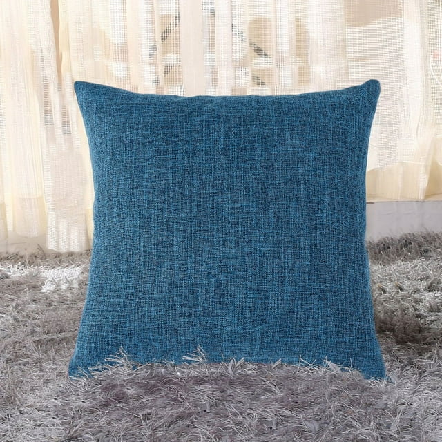 Nvzi 4 fundas de almohada de lino grueso con estampado verde, fundas de almohada coloridas que iluminan el paisaje de tu dormitorio, 19,69 x 19,69 pulgadas (azul)