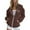 Coffee, variant on Womens Zip Up Hoodies Long Sleeve Oversized Sweatshirts Y2k Jackets with Heart Print Design (White L)