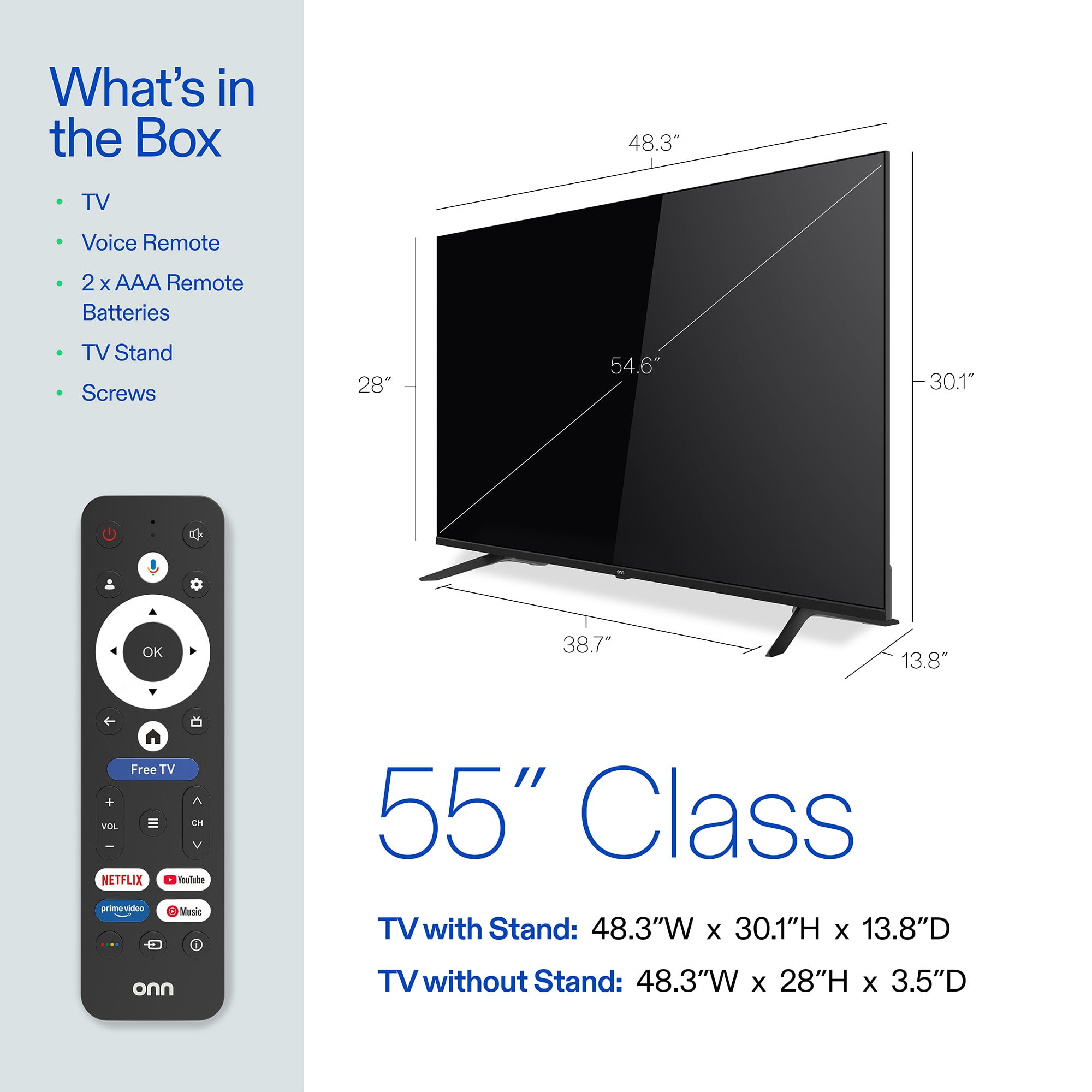 onn 55 in QLED 4K UHD Smart Gaming Google TV, 55SGQP4GSB1