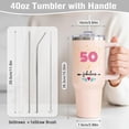 thumbnail image 3 of 50th Birthday Gifts for Her/Women, 1976 Birthday Gift for Women, Cool Birthday Gift For Turning 50 Year Old Woman, 50th Bday Decorations for Female/Mom/Friends, 50 and Fabulous Tumbler 40oz, 3 of 7