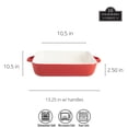 thumbnail image 3 of 10 Strawberry Street Sienna Square 10" and 8" Stoneware Bakeware Set of 2, Red, 3 of 7