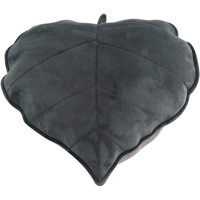 Coussin de Canapé Ménager 3D Leaves Décoration-Gris Foncé