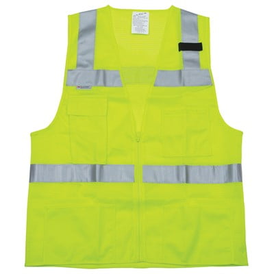 

NS Ultrabrite Workwear Class 2 Deluxe Mesh Reflective Hi-Vis Traffic Safety Vest Lime 5X-Large (2 Pack)