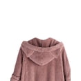 thumbnail image 4 of SAYOO Winter Hoodie for Women, Fleece Cat Ears Hooded Long Sleeve Button-Down Coat with Pockets for Girls, Full Sizes, 4 of 5