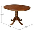 thumbnail image 3 of International Concepts 36" Round Top Pedestal Table with 12" Leaf, 28.9"H, 3 of 9