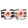 thumbnail image 1 of China National Flag Commander Bracelet Hand Strap Leather Rope Wristband Double Set, 1 of 3