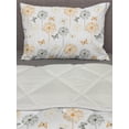 thumbnail image 3 of Butterfly Comforter & Sham Bedding Set, Repetitive Herbal Blossoms Dandelion Pattern on Plain Backdrop, 3 pcs Duvet Set Microfiber Filling Quilt, 5 Sizes, White Apricot, by Ambesonne, 3 of 4