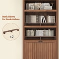 thumbnail image 4 of 81" Tall Arched Kitchen Pantry Storage Cabinet, 6-Tier Bookcase with 2 Doors for Living Room, Kitchen, Home Office, Brown, 4 of 8