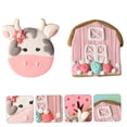 thumbnail image 3 of BEADCEST 2pcs Cake Topper Adorable Farm Animal Cake Decoration For Birthdays Parties Cute Cartoon Design, 3 of 7