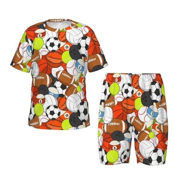 Balery Colorful Balls Conjunto de Pijama Infantil de Manga Corta con Estampado – Ropa de Dormir de Algodón Suave-Small