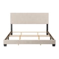 thumbnail image 3 of CorLiving Celeste Modern Upholstered Adult King Bed Frame with Headboard, Box Spring Required, Beige, 3 of 7