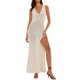 thumbnail image 1 of VISgogo Vestido sin mangas para mujer, cuello en V recortado, color sólido, adelgazante, informal, para fiesta, club, vestido de una sola pieza VISgogo moda, 1 of 5