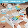 thumbnail image 2 of Set de instrumentos musicales Keamaidy Kids Drum 5 en 1 con piano, 2 of 7