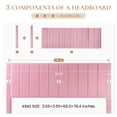 thumbnail image 5 of SHA CERLIN Pink King Size Platform Bed Frame with Velvet Vertical Channel Headboard, Adult, 5 of 9