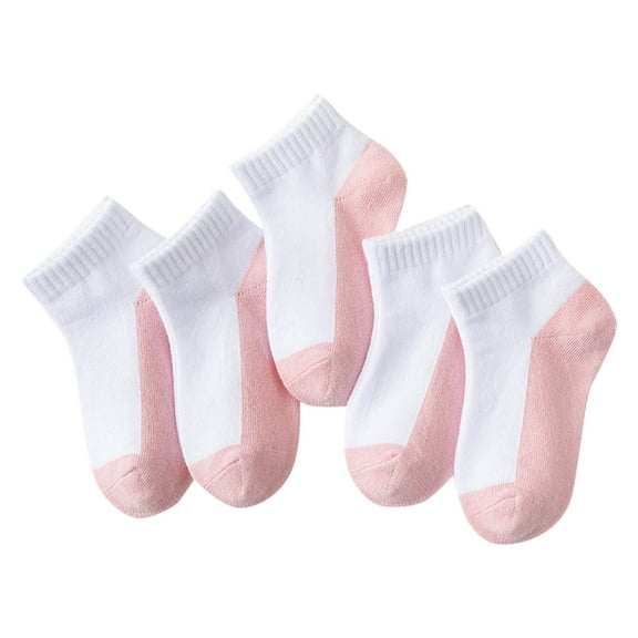 OGLCCG 5 Pairs Unisex Kids Seamless Socks Boys Girls Cotton Athletic Socks Soft Breathable School Low Cut Socks with Retro Stripes 1-12 Years