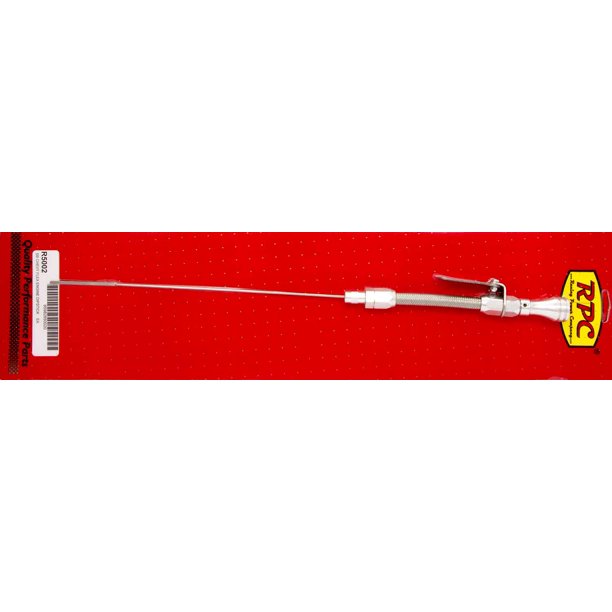 RACING POWER CO SBC Polished Flex Tube Engine Oil Dipstick P/N R5002