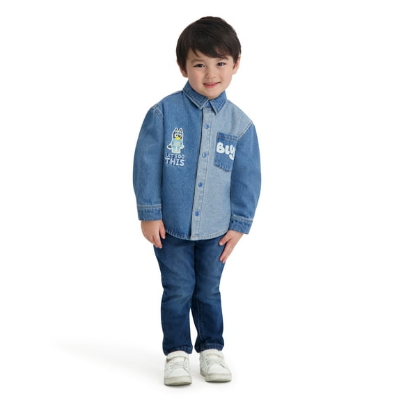 Bluey Toddler Boy Denim Shacket, Sizes 12M-5T