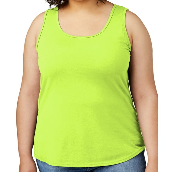 Women's Core Value Mid-weight Tanktop, Large Neon Yellow