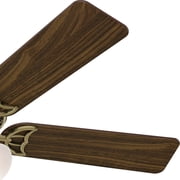 Hunter 52 inch Indoor Ceiling Fan with LED Lights and Pull Chain - Brass Ceiling Fan, Standard Mount, 5 Blades, For Bedroom, Living Room, or Kitchen, Quiet - Studio Series 53063, Antique Brass