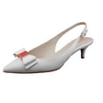 thumbnail image 2 of Cole Haan Womens Tali Bow Sling Leather Pointed Toe Slingback Heels, 2 of 4